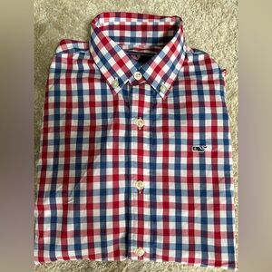 Vineyard Vines Boys Red and Blue Checkered Shirt